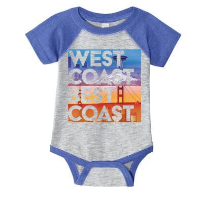 West Coast Best Coast | SEA/PO/SF/LA Graphic Infant Baby Jersey Bodysuit