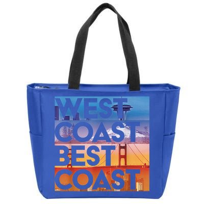 West Coast Best Coast | SEA/PO/SF/LA Graphic Zip Tote Bag