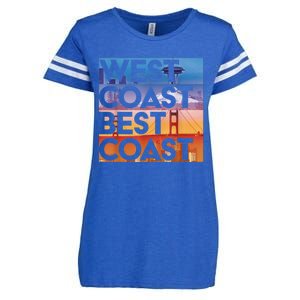 West Coast Best Coast | SEA/PO/SF/LA Graphic Enza Ladies Jersey Football T-Shirt