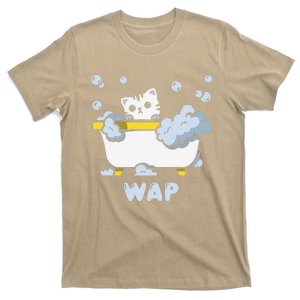 Wap Cat Bathtub Bubbles Cute Fun T-Shirt