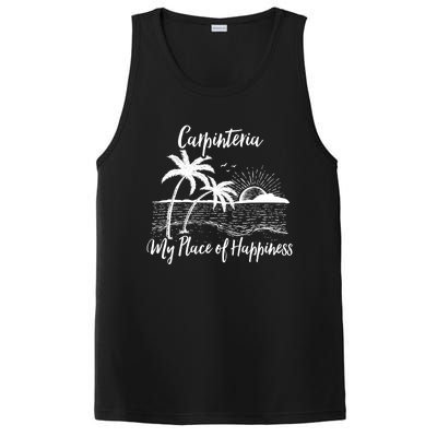 Wo California Beach My Place Of Happiness - Carpinteria PosiCharge Competitor Tank