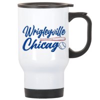 Wrigleyville Chicago Baseball American Stainless Steel Travel Mug