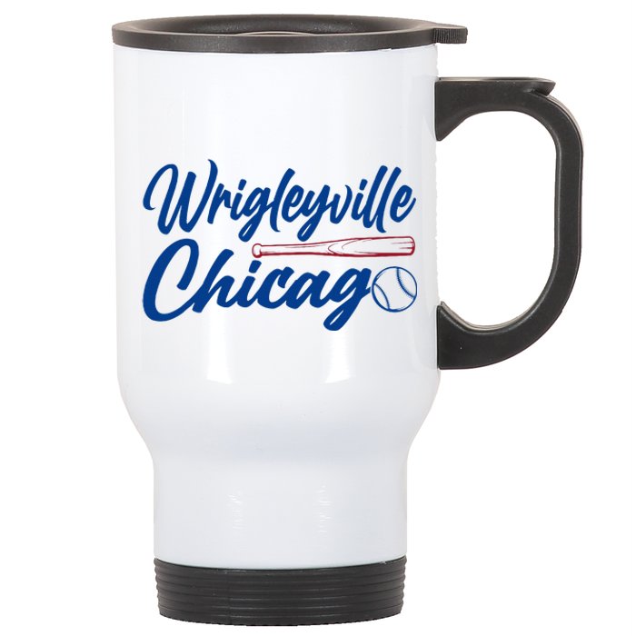 Wrigleyville Chicago Baseball American Stainless Steel Travel Mug