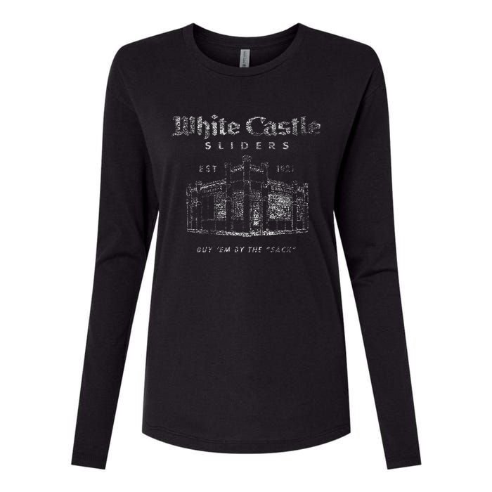 White Castle By The Sack Womens Cotton Relaxed Long Sleeve T-Shirt