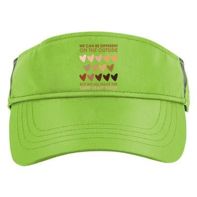 We Can Be Different On The Outside But We All Have The Same Heart Black History Adult Drive Performance Visor