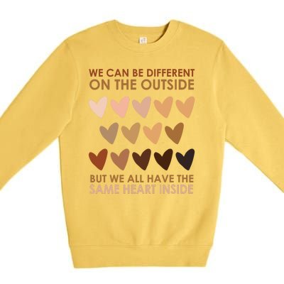 We Can Be Different On The Outside But We All Have The Same Heart Black History Premium Crewneck Sweatshirt