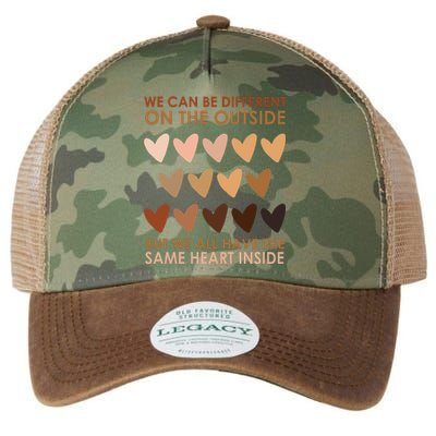 We Can Be Different On The Outside But We All Have The Same Heart Black History Legacy Tie Dye Trucker Hat