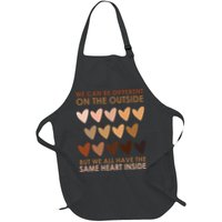 We Can Be Different On The Outside But We All Have The Same Heart Black History Full-Length Apron With Pockets