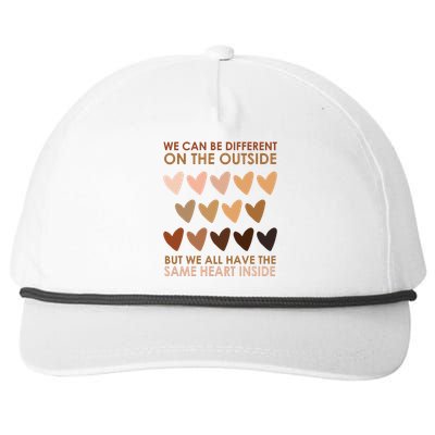 We Can Be Different On The Outside But We All Have The Same Heart Black History Snapback Five-Panel Rope Hat