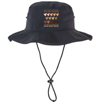 We Can Be Different On The Outside But We All Have The Same Heart Black History Legacy Cool Fit Booney Bucket Hat