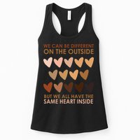 We Can Be Different On The Outside But We All Have The Same Heart Black History Womens Tank Top