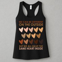 We Can Be Different On The Outside But We All Have The Same Heart Black History Womens Tank Top