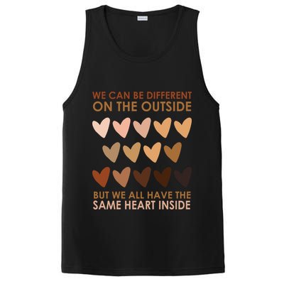 We Can Be Different On The Outside But We All Have The Same Heart Black History PosiCharge Competitor Tank