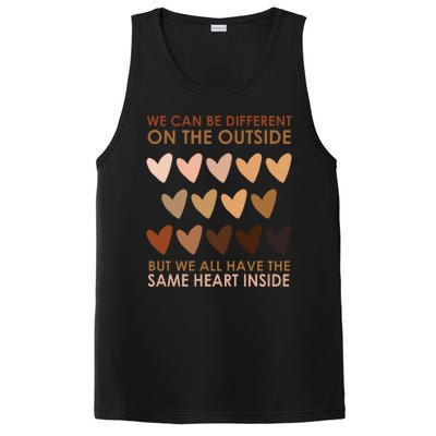 We Can Be Different On The Outside But We All Have The Same Heart Black History PosiCharge Competitor Tank