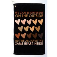 We Can Be Different On The Outside But We All Have The Same Heart Black History Golf Towel