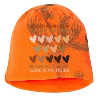 We Can Be Different On The Outside But We All Have The Same Heart Black History Kati - Camo Knit Beanie