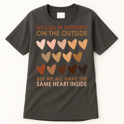 We Can Be Different On The Outside But We All Have The Same Heart Black History Tall T-Shirt