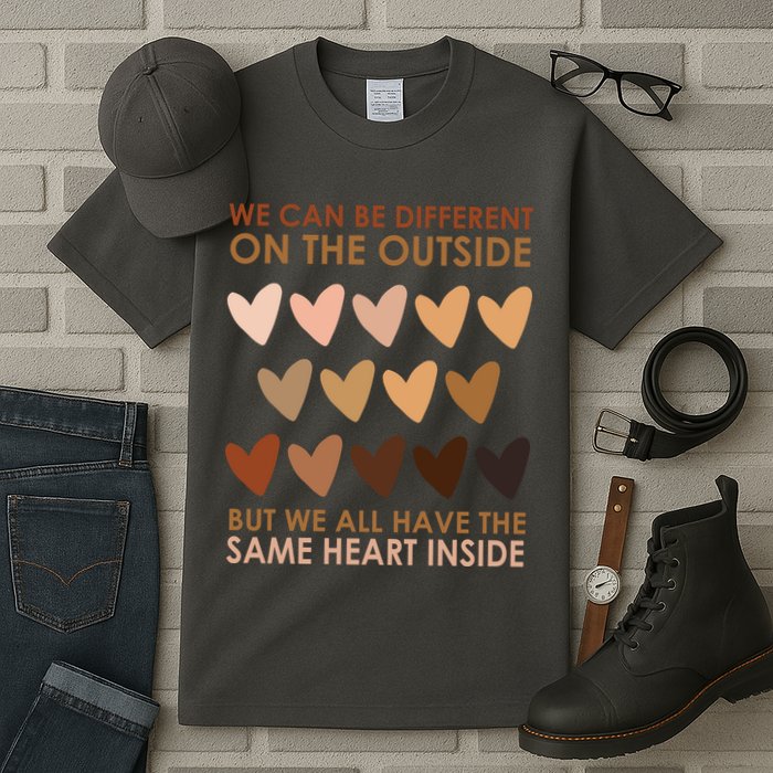 We Can Be Different On The Outside But We All Have The Same Heart Black History Tall T-Shirt