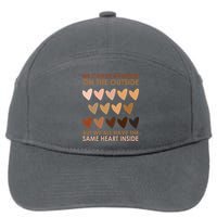 We Can Be Different On The Outside But We All Have The Same Heart Black History 7-Panel Snapback Hat