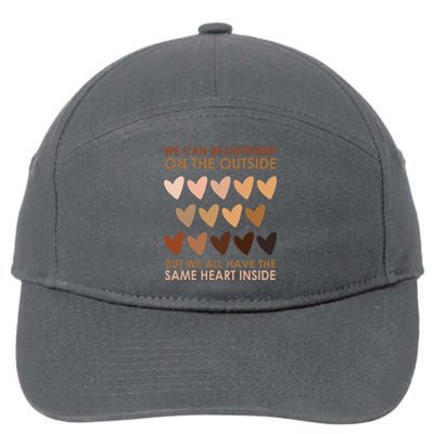 We Can Be Different On The Outside But We All Have The Same Heart Black History 7-Panel Snapback Hat