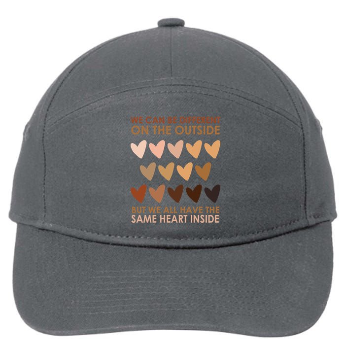We Can Be Different On The Outside But We All Have The Same Heart Black History 7-Panel Snapback Hat
