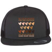 We Can Be Different On The Outside But We All Have The Same Heart Black History Flatbill Hat