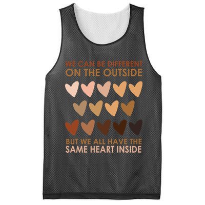 We Can Be Different On The Outside But We All Have The Same Heart Black History Mesh Reversible Basketball Jersey Tank