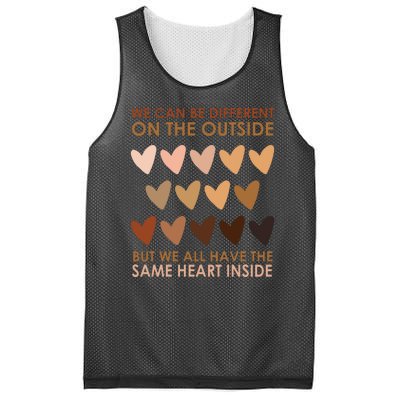 We Can Be Different On The Outside But We All Have The Same Heart Black History Mesh Reversible Basketball Jersey Tank