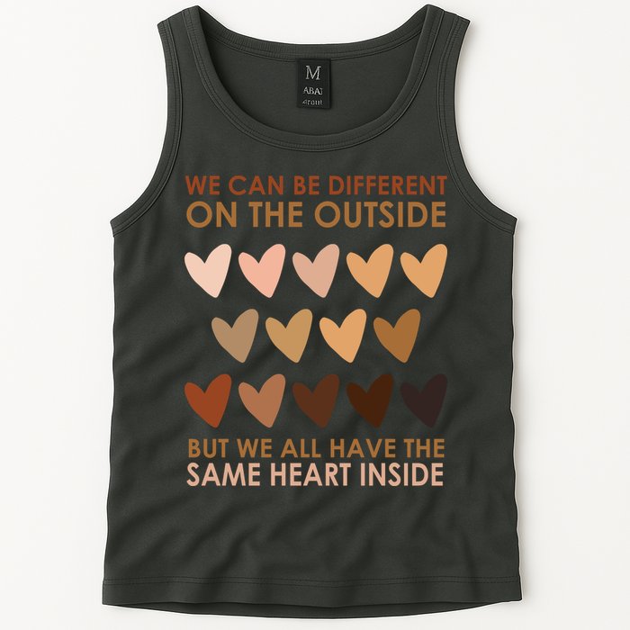 We Can Be Different On The Outside But We All Have The Same Heart Black History Tank Top