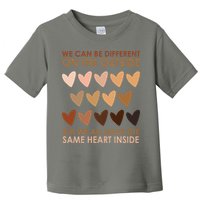 We Can Be Different On The Outside But We All Have The Same Heart Black History Toddler T-Shirt