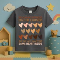 We Can Be Different On The Outside But We All Have The Same Heart Black History Toddler T-Shirt