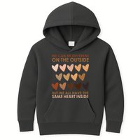 We Can Be Different On The Outside But We All Have The Same Heart Black History Kids Hoodie