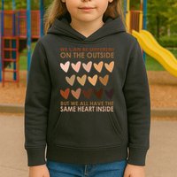 We Can Be Different On The Outside But We All Have The Same Heart Black History Kids Hoodie