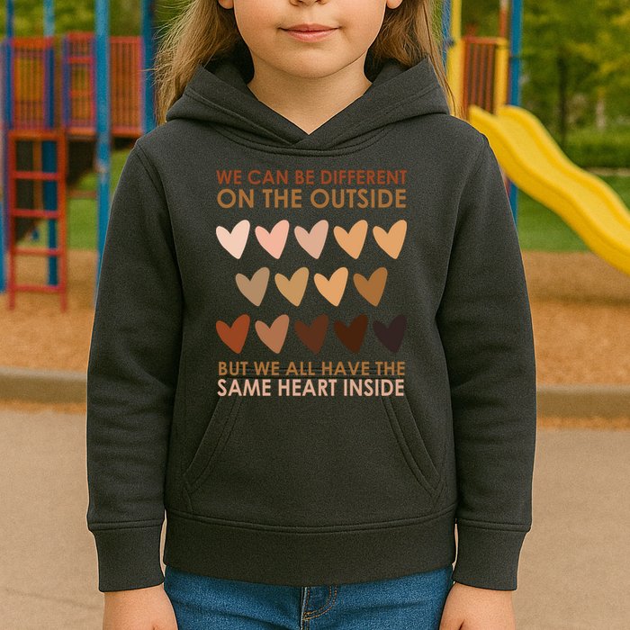 We Can Be Different On The Outside But We All Have The Same Heart Black History Kids Hoodie