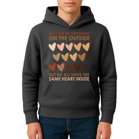 We Can Be Different On The Outside But We All Have The Same Heart Black History Kids Hoodie