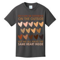 We Can Be Different On The Outside But We All Have The Same Heart Black History Kids T-Shirt