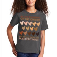 We Can Be Different On The Outside But We All Have The Same Heart Black History Kids T-Shirt