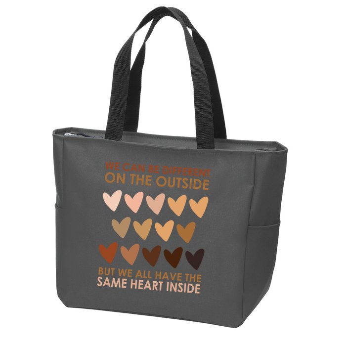 We Can Be Different On The Outside But We All Have The Same Heart Black History Zip Tote Bag