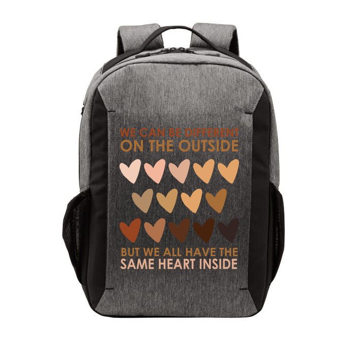 We Can Be Different On The Outside But We All Have The Same Heart Black History Vector Backpack
