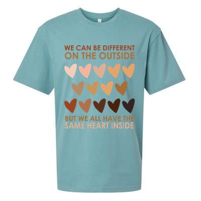 We Can Be Different On The Outside But We All Have The Same Heart Black History Sueded Cloud Jersey T-Shirt