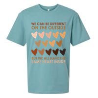 We Can Be Different On The Outside But We All Have The Same Heart Black History Sueded Cloud Jersey T-Shirt