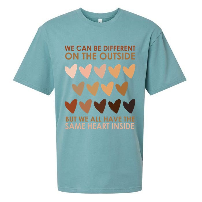 We Can Be Different On The Outside But We All Have The Same Heart Black History Sueded Cloud Jersey T-Shirt