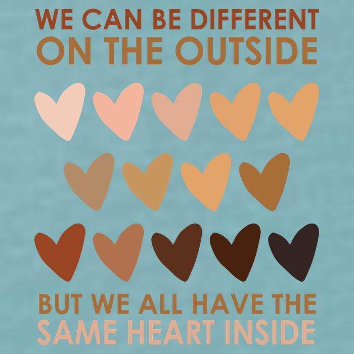 We Can Be Different On The Outside But We All Have The Same Heart Black History Sueded Cloud Jersey T-Shirt