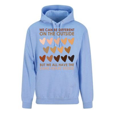 We Can Be Different On The Outside But We All Have The Same Heart Black History Unisex Surf Hoodie