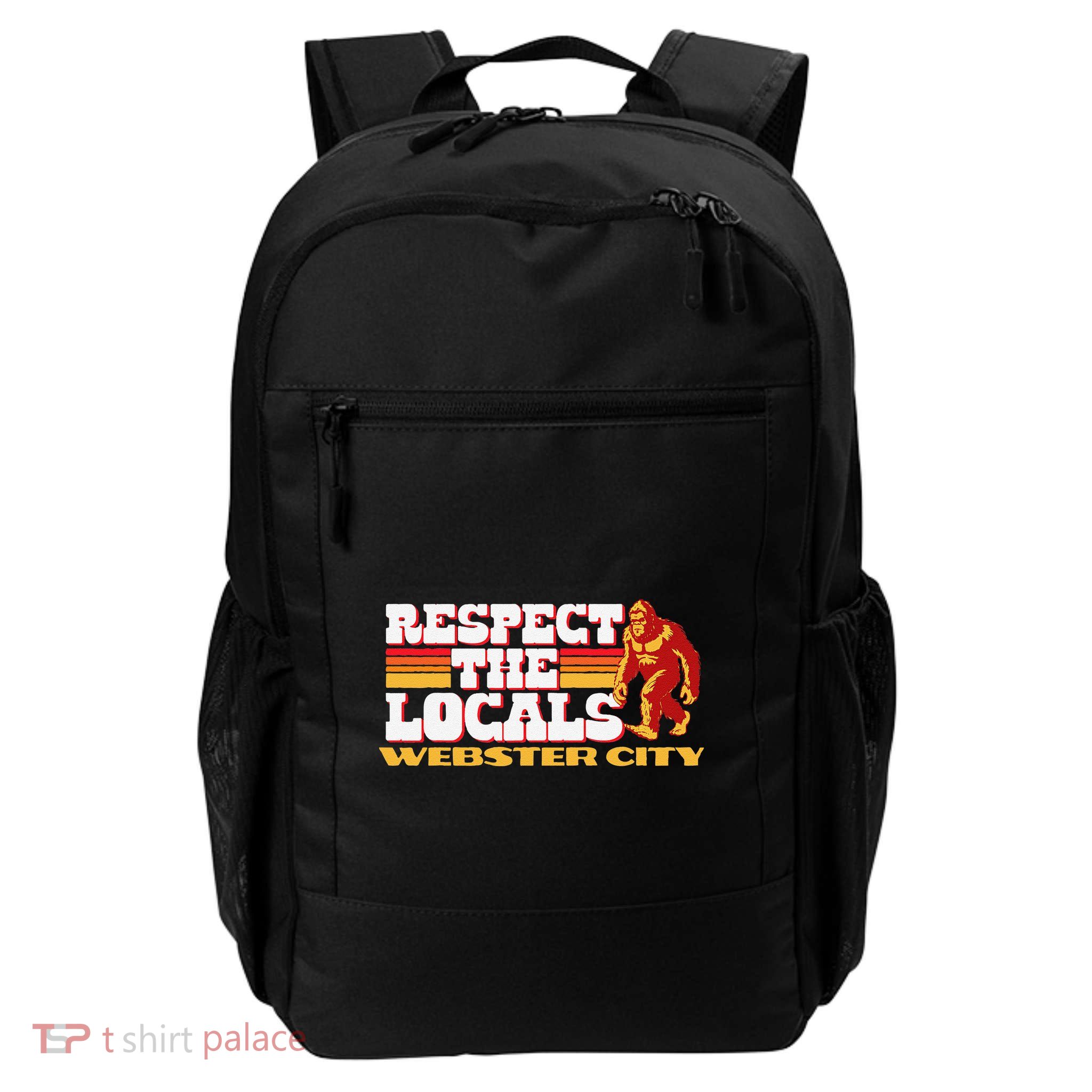 Webster City Bigfoot Respect The Locals Sasquatch Native Daily Commute Backpack