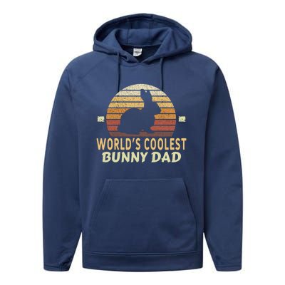 Worlds Coolest Bunny Dad Pet Cute Rabbit Gift Performance Fleece Hoodie