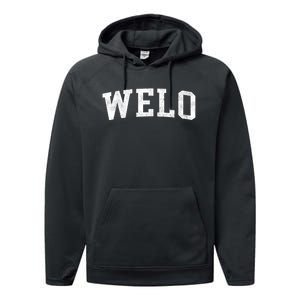 Welo Classic Bold Font Welo Birthday Gift Performance Fleece Hoodie