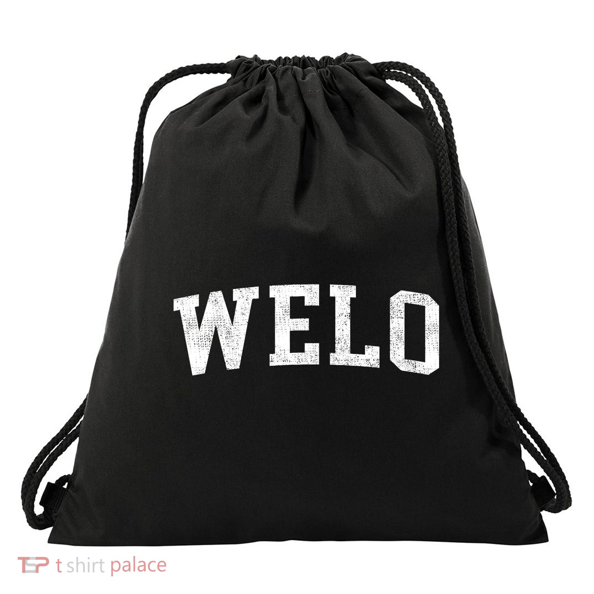 Welo Classic Bold Font Welo Birthday Gift Drawstring Bag