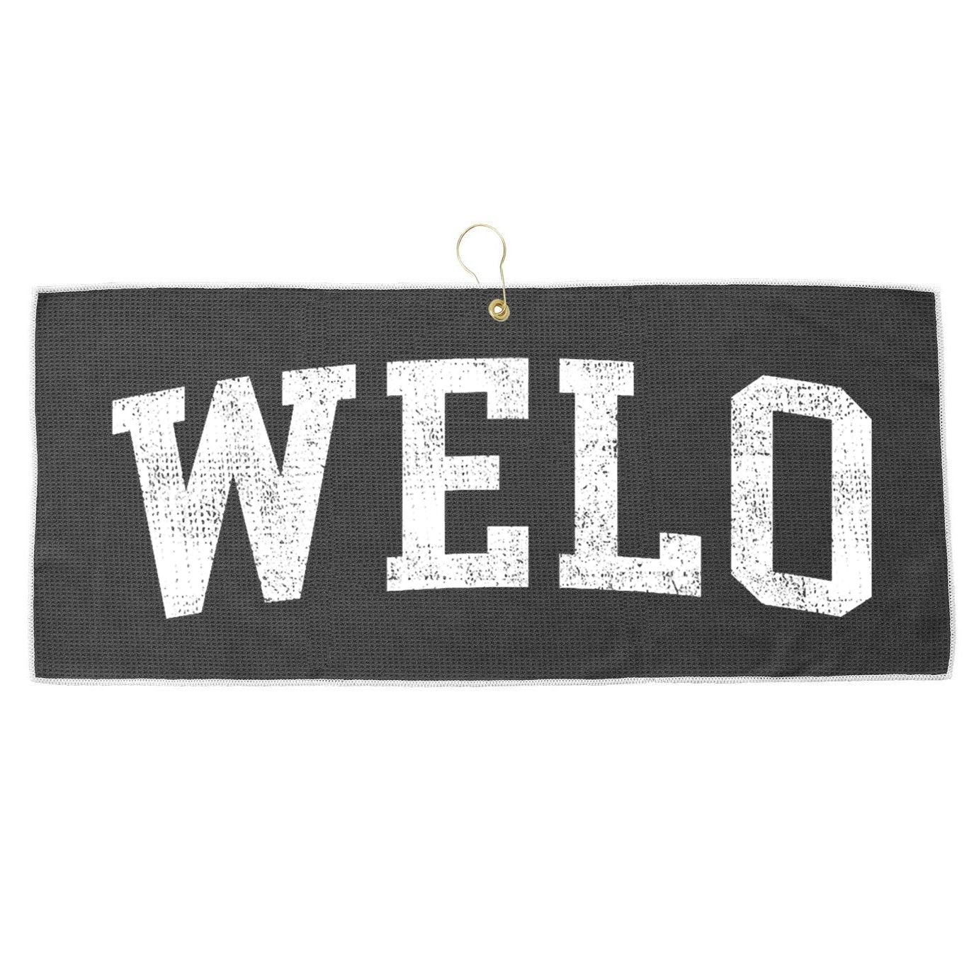Welo Classic Bold Font Welo Birthday Gift Large Microfiber Waffle Golf Towel