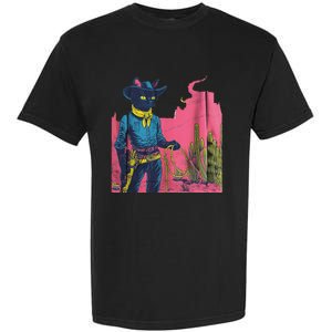 Western Cowboy Black Cat Garment-Dyed Heavyweight T-Shirt